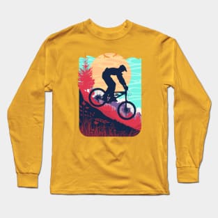 Mountain Biking in Summer Long Sleeve T-Shirt